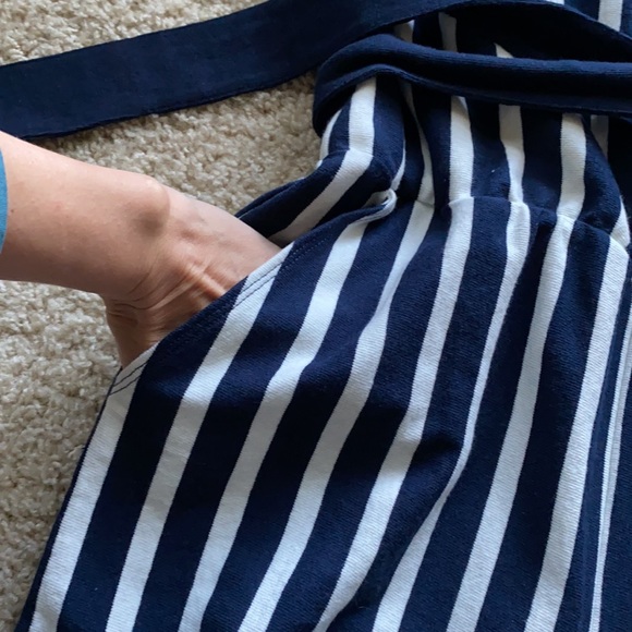 J. Crew Navy and White Striped Jumpsuit Sz 2 - Picture 8 of 14